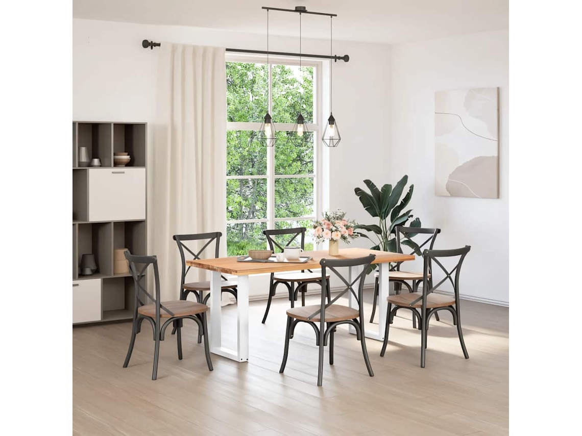 Pés De Mesa De Jantar Em Forma De U, 2 Peças, Branco, 50x(72-73) Cm, Aço