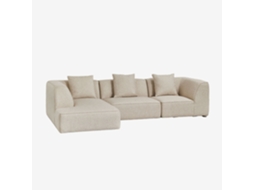 Sklum Sofá Modular Chaise Longue Esquerdo De 3 Peças Estofado Cardea Poliéster                       Bouclé Creme Bege