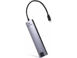 Hub COOLBOX miniDOCK (RJ45 Ethernet - HDMI - USB 3.0 (3X) - microSD - SD - USB-C Datos - USB-C PD - 9 Portas - Cinzento)