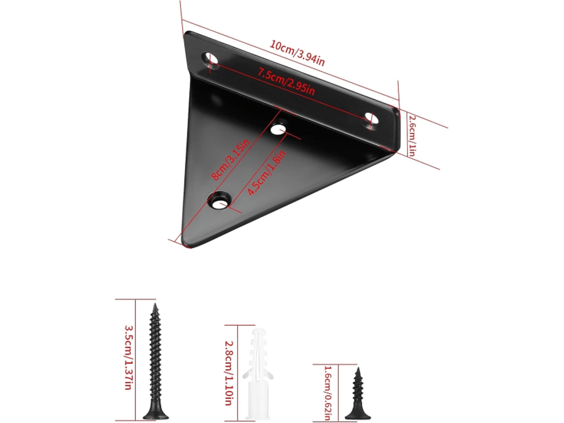 Suporte Triangular Para Prateleira, 4 Peças, Invisível, Para Prateleira Flutuante, Para Parede