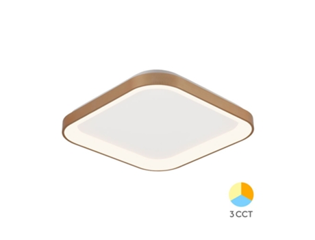 Plafon Led Bella 36w 3em1 4260lm 480x480mm Dourado Braytron