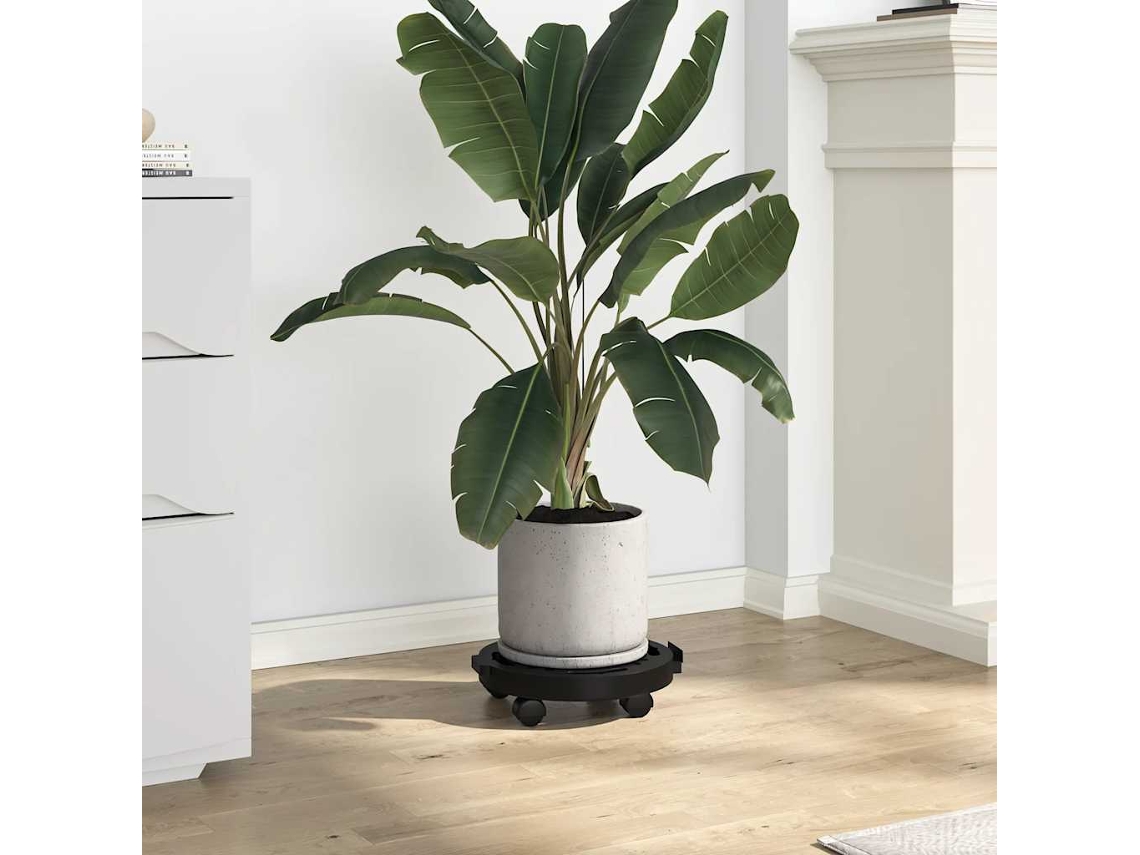 Vidaxl Carrinhos De Plantas C/ Rodas 3 Pcs Diâmetro 30 Cm 170 Kg Preto