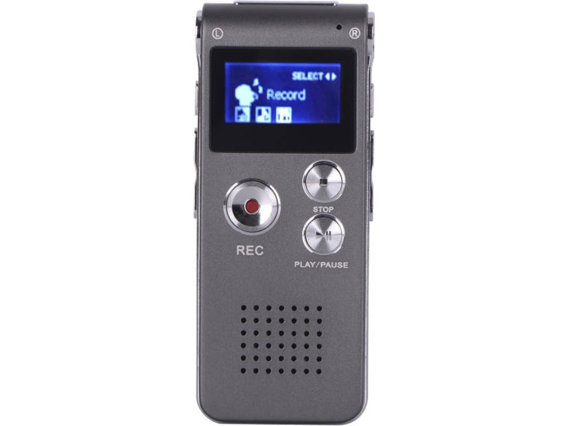 Gravador de 4Gb Usb Recarregável com Áudio Digital Multifuncional e Mp3 Playercinza