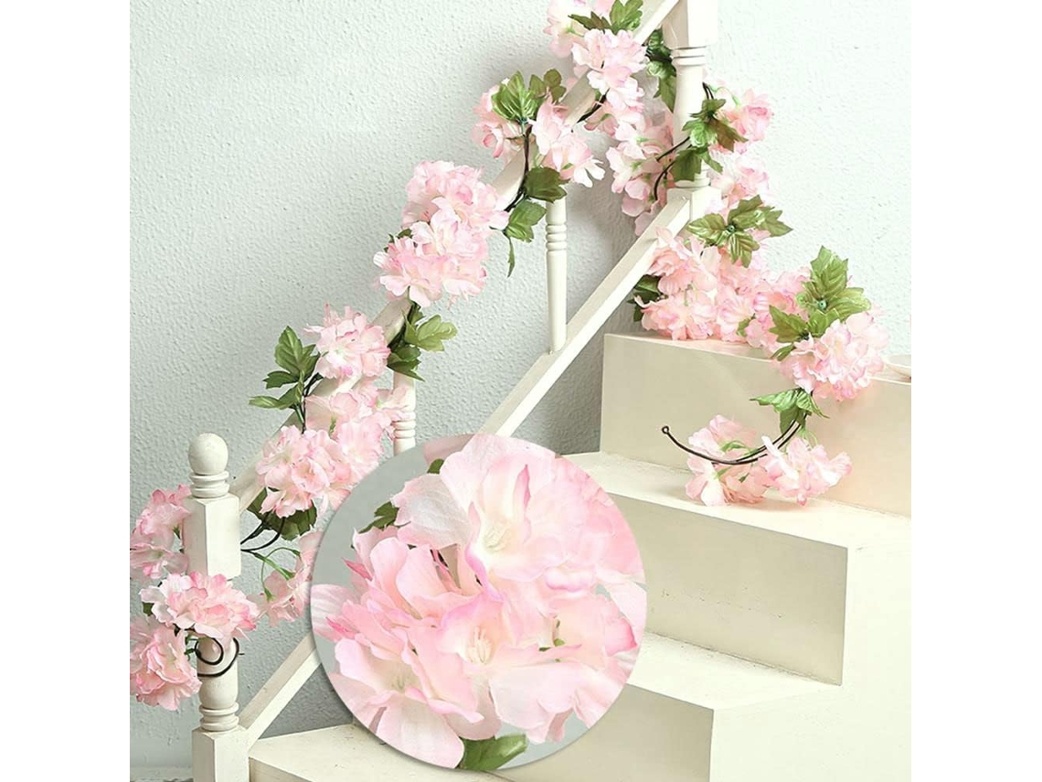 Rosa 2 Peças X 230cm Guirlanda de Flores Artificiais de Sakura para Pendurar AQUAFORGE