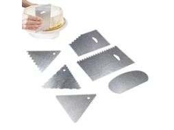 6pcs Espátulas de Bolo Inox 430 Ferramentas para Decorar e Alisar Bordas de Bolo