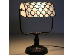 Luminária De Banqueiro Botowi, Luminária Tiffany, Abajur De Mesa Em Vitral Com Cúpula Contas Cristal, Luminária De Mesa