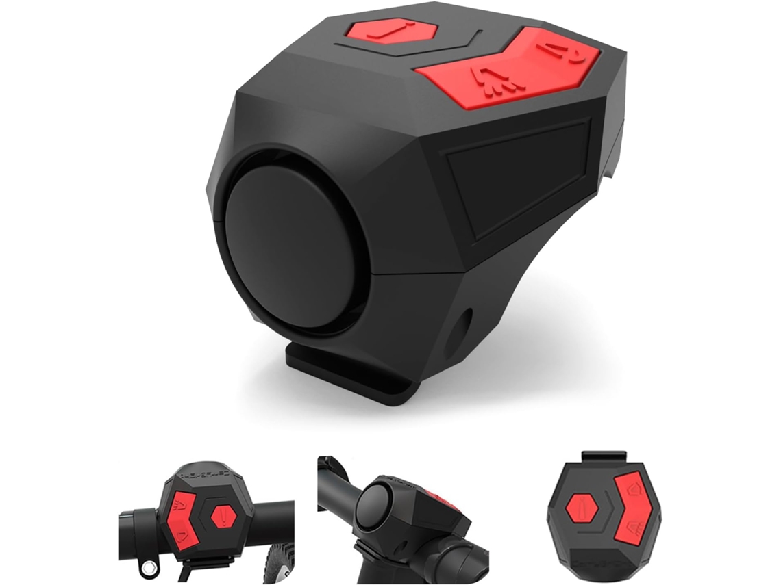 Buzina Elétrica Para Bicicleta, Buzina Alta De 120 Db Para Adultos, Campainha De Bicicleta Recarregável Via Usb, 2 Sons (preta)