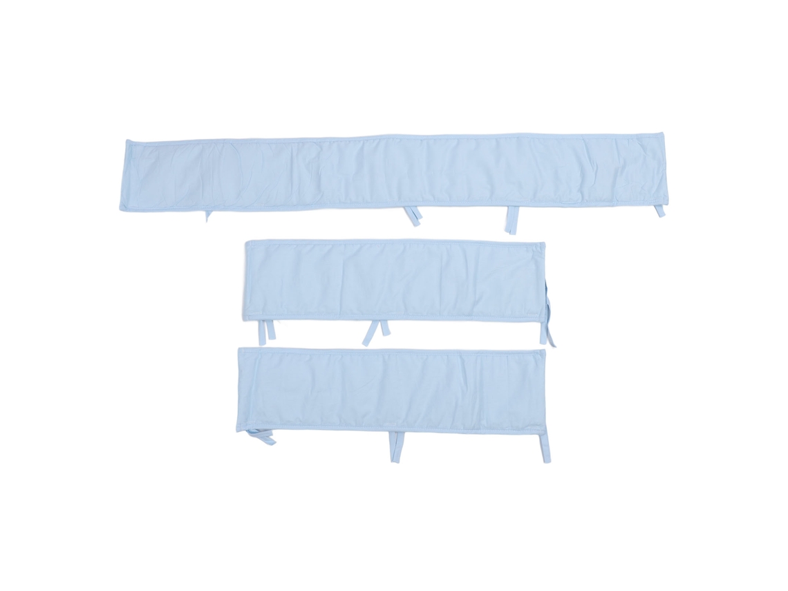 3pcs Capa De Guardrail De Berço Algodão Anti Colisão Lavável Protetor De Dentes Seguro Star Blue
