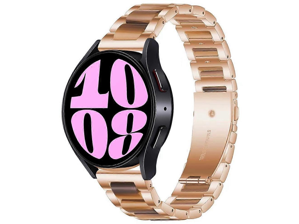 Pulseira De Metal Resinado Com Três Contas Para Samsung Galaxy Watch 6 / 6 Classic