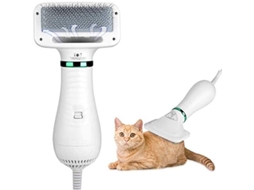 Secador de pelos para animais de estimação 2 em 1 2026-comb, 2 níveis de temperatura, pente de aço inoxidável, portátil e silencioso.
