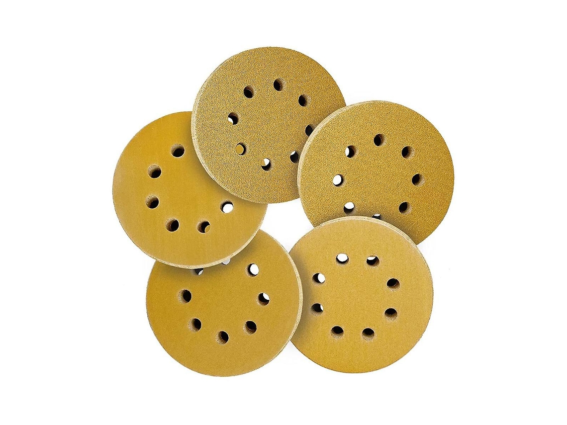 Discos de lixa de 5 polegadas para lixar e fixar com 8 furos, lixa para lixadeira orbital redonda, marcenaria, automotivo