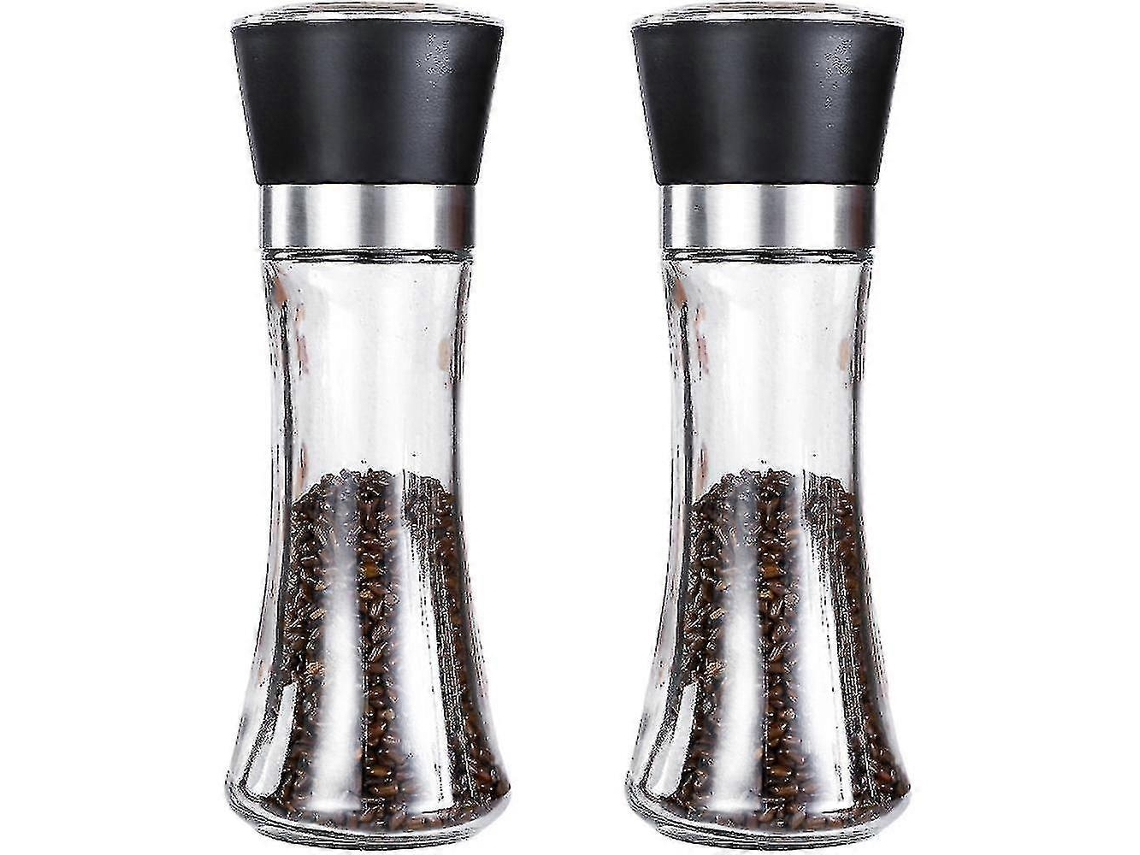 Conjunto de 2 moedores de sal e pimenta recarregáveis com ajuste de moagem AQUAFORGE