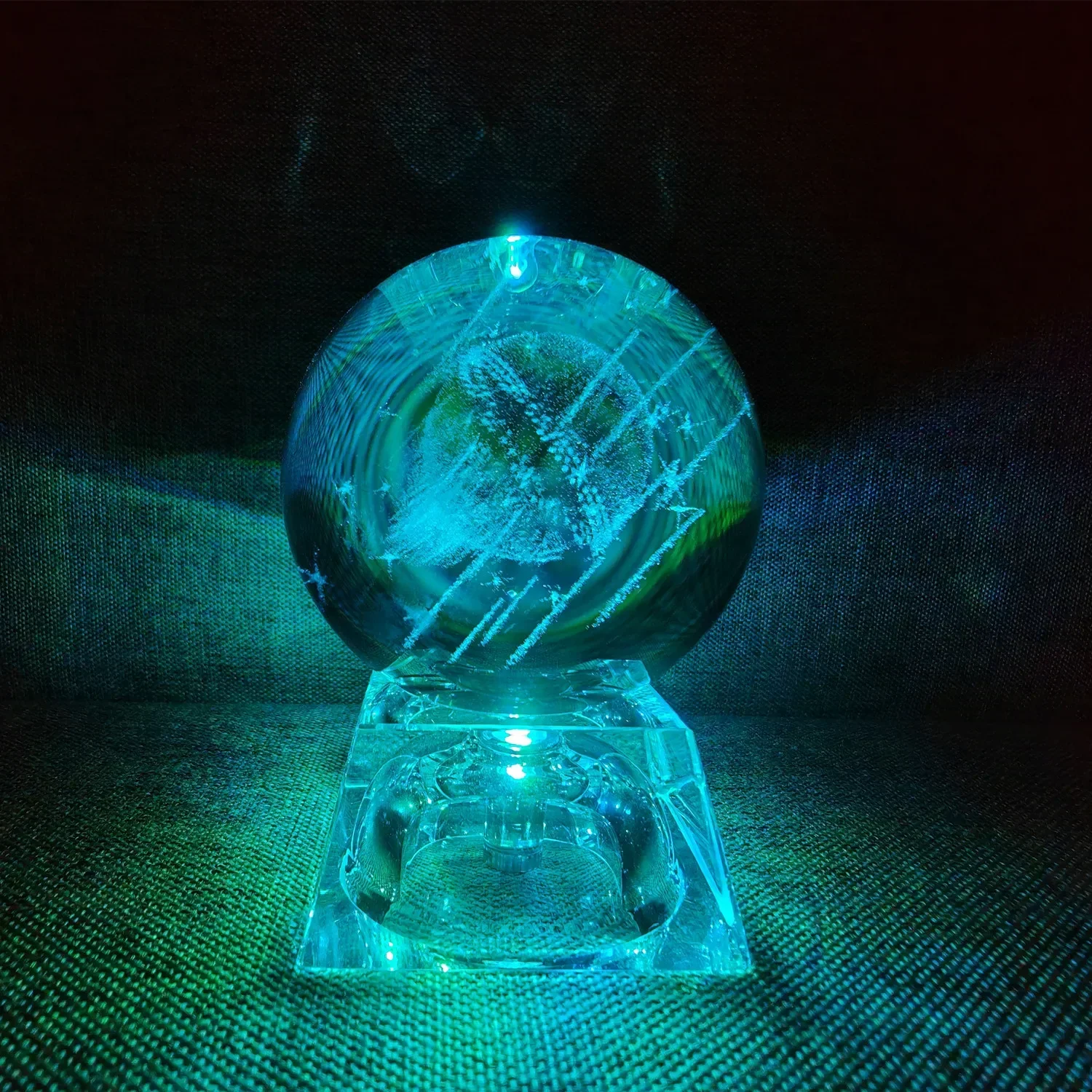 Bola de Cristal Led, Bola de Vidro 3d, Decoração para Casa, Enfeite para Presente de Dia Dos Namorados. MDUG