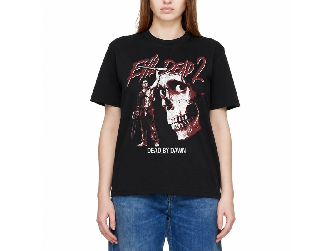 Rockinstone Evil Dead Ash And Skull Black Adult T-shirt Size:m