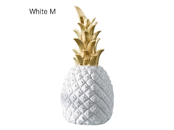 Laxiscreed Ornamento De Resina Pineapple Dourado Para Decoração E Artes, Tamanho M Branco