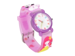Relógio Infantil 3d Animado Gato Impermeável Silicone Para Meninas 3-8 Anos Roxo