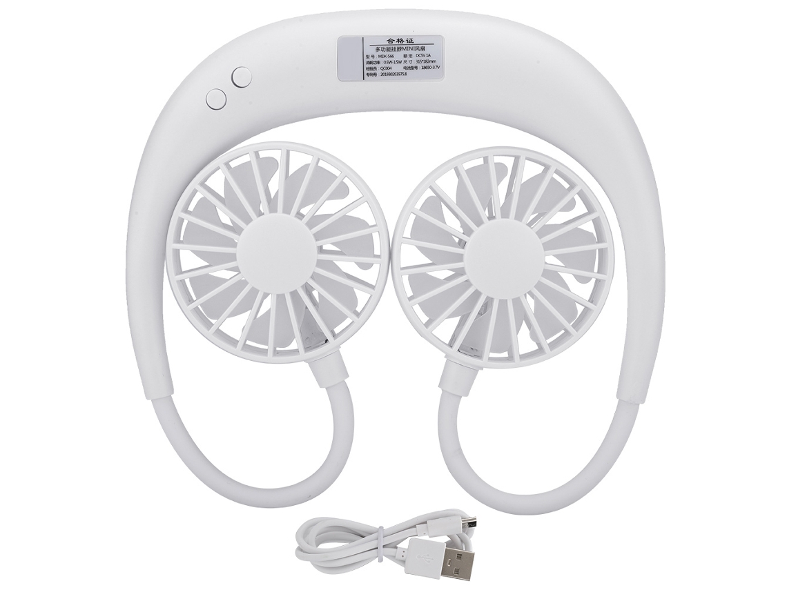 Ventilador de Pescoço EOOCOO (recarregável Via Usb, Plegável com Luz)