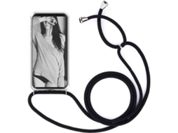 Capa Huawei P Smart 2019 HONGWE. Com corda Transparente, Preto
