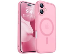 Capa Magnética Para Iphone 17 (6,3 Polegadas), Capa Protetora À Prova De Choque, Rosa Claro.