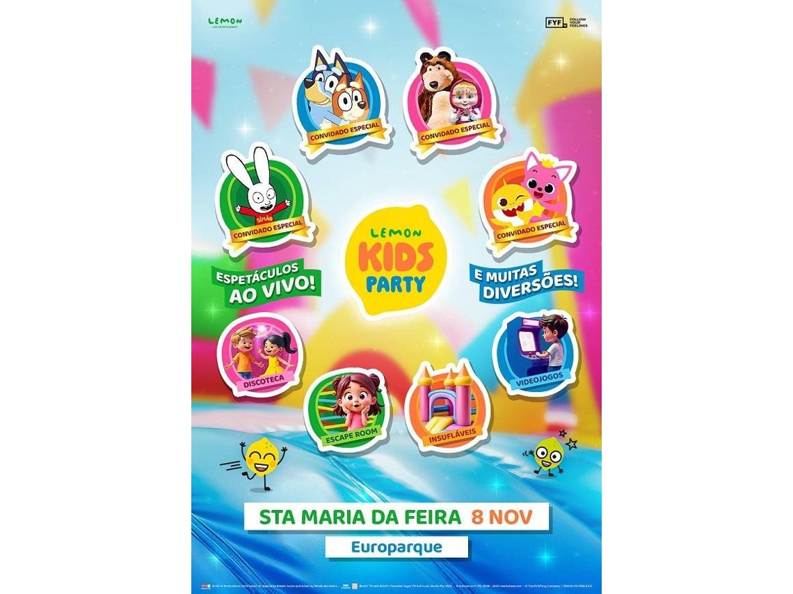 Bilhete LEMON KIDS PARTY|S.M.FEIRA