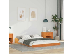 Vidaxl Estrutura da Cama Marrom Cera 140 X 190 Cm