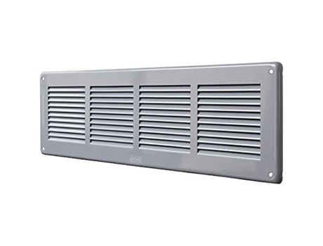 Gl4014Rg Grelha de Ventilação Retangular em Chapa Pintada de Cinza com Rede Anti-Insetos Dimensões 400 X 140 Mm LA VENTILAZIONE
