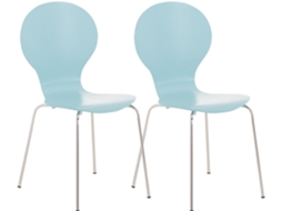 2x cadeira empilhável ergonómica DIEGO azul claro CLP