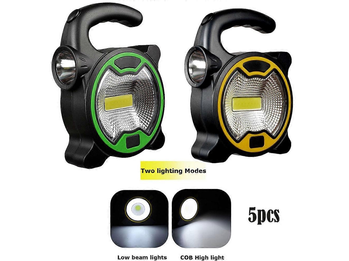 Lanternas Externas De 5 Lados Lanterna Led Cob Portátil Para Acampamento, Trabalho, Barraca, Caminhada, Pesca, Ciclismo, Emergência. Olysi Shop