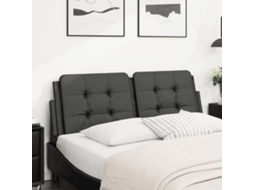 Vidaxl Almofadão De Cabeceira Zadar 140 Cm Couro Artificial Preto