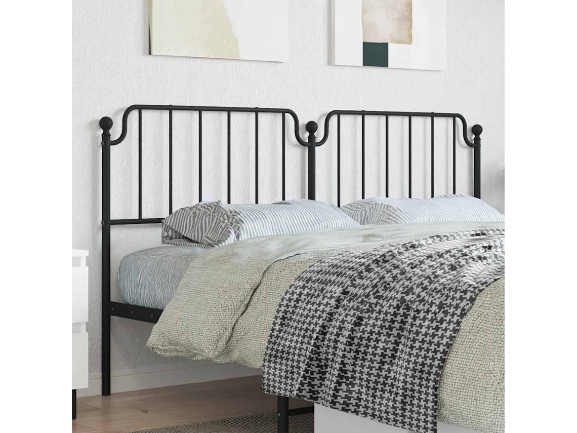 Vidaxl Cabeceira De Substituição 180 Cm Metal Preto