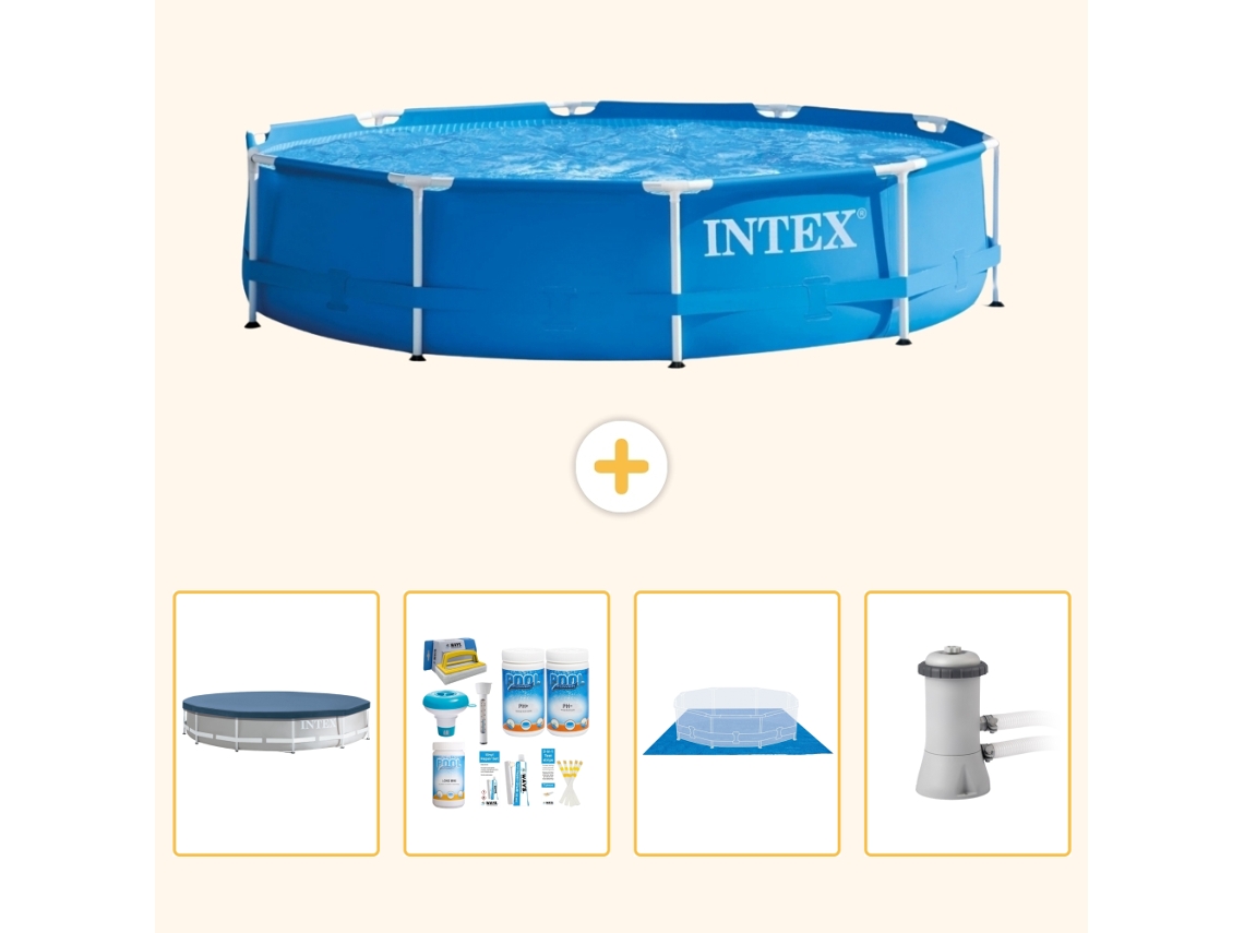 Intex Piscina Com Estrutura Redonda - 366x76 Cm - 5-peças S77