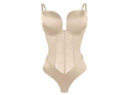 Body Shaper Feminino de Nylon e Spandex com Suporte Sem Arame, Tamanhos Xs a Xxxl, Controle Firme Pele