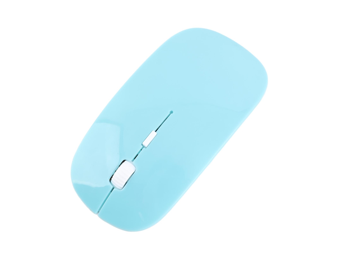 Rato Óptico Sem Fio 2.4g Ultra-fino Silencioso 1600dpi 4 Teclas Para Desktop Notebook Azul