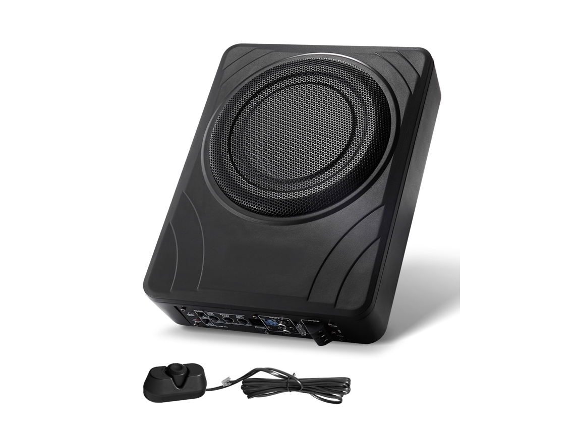 Subwoofer para Abaixo do Assento de Automóvel 203 Mm 300 W, Alto falante Compacto Carro com Amplificador Incorporado, Entrada Nível Alto, Controlador