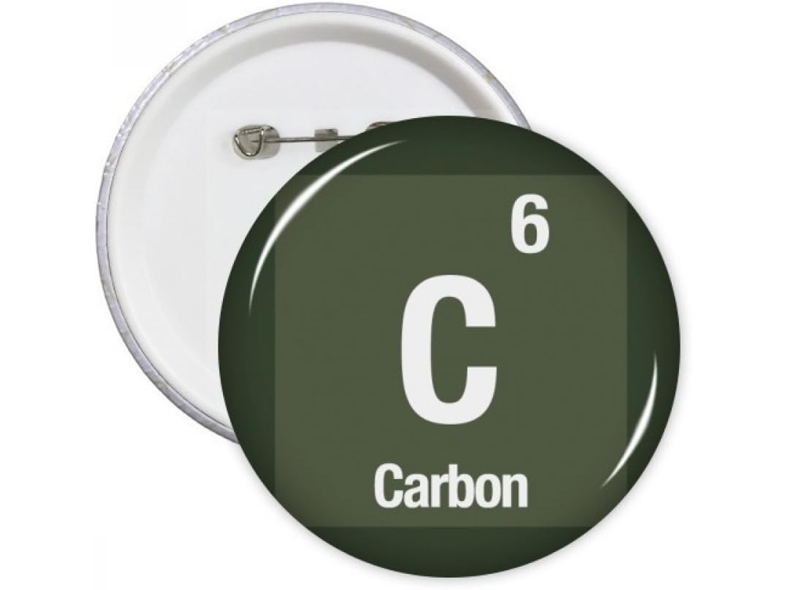 Broche/broche Redondo Diythinker C, Elemento Químico Carbono, para Decoração de Roupas e Presentes, Multicolor