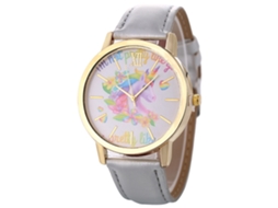 Reloj De Cuero Pu De Moda Para Mujer Estilo Empresarial Casual De Cuarzo Gris