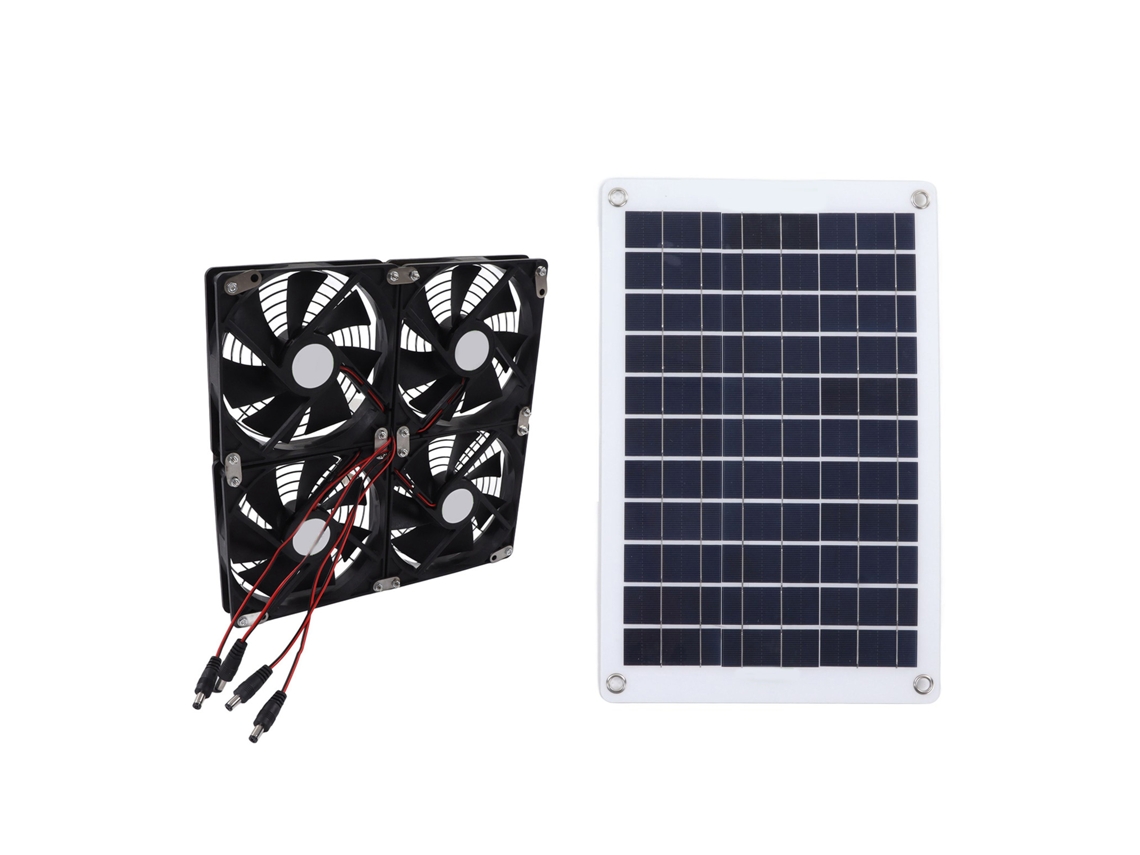 Laxiscreed Kit De Ventilador Solar 50w À Prova De Água Para Exterior E Uso Ao Ar Livre