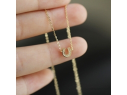 Colar em Prata de Lei 925 , com Pingente Versátil em Formato de Ferradura em Miniatura (modelo 2024). MDUG (dourado)