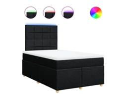 Conjunto 1 Cama Box Spring Vidaxl Preto Tecido (200 X 120 X 150.5 Cm)