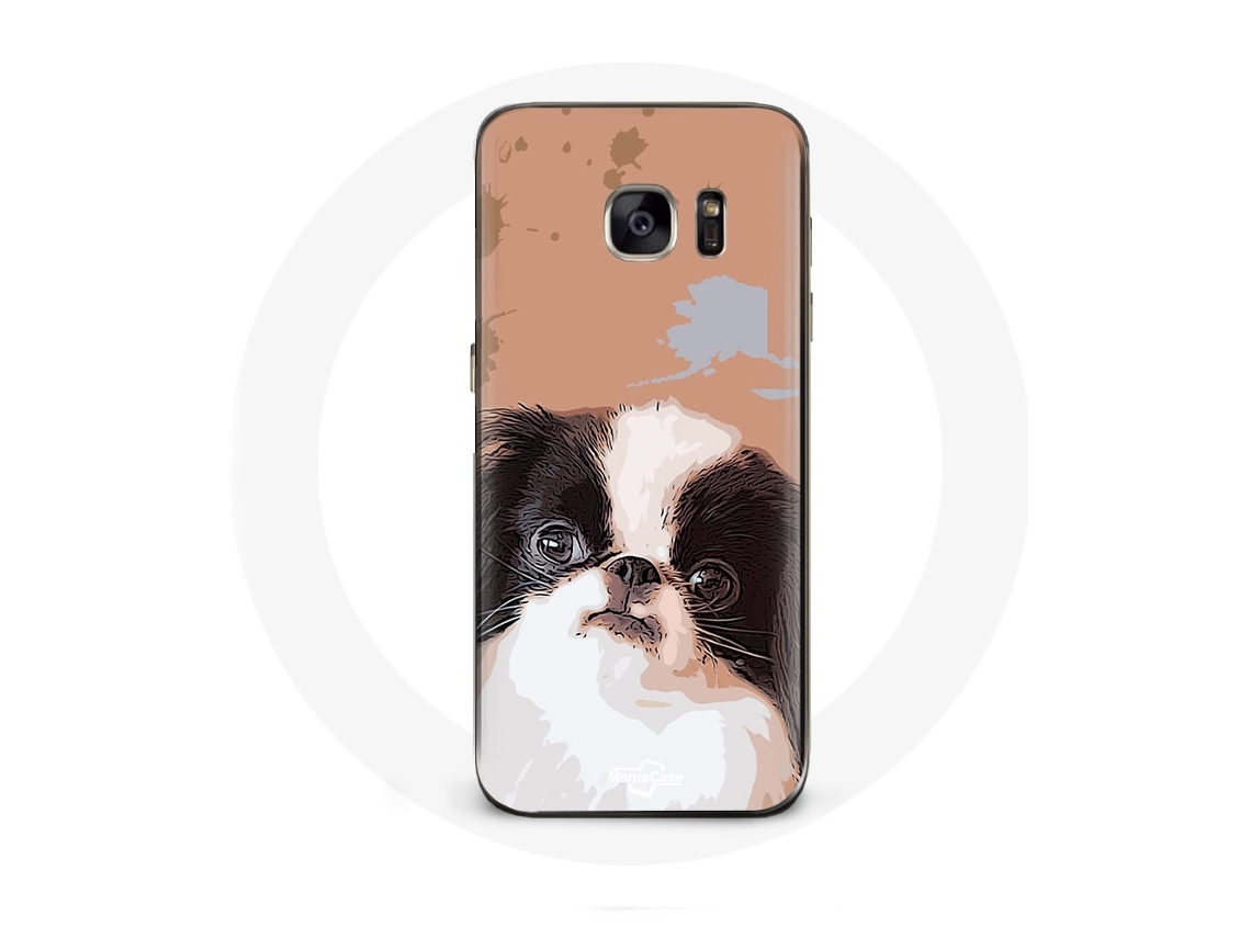 Capa para Samsung Galaxy S6 Spaniel Japonês Preto e Branco Raça de Cachorros