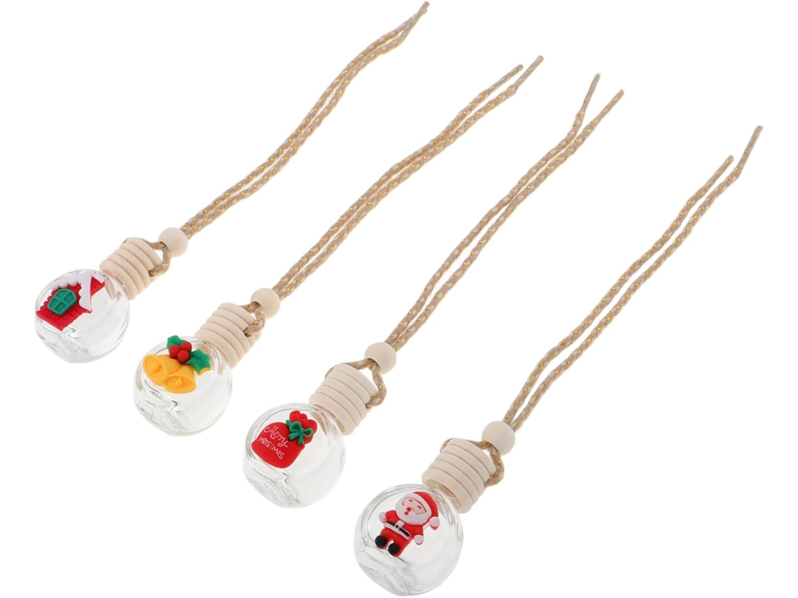 Conjunto de 4 frascos difusores de fragrância para carro em vidro/perigos