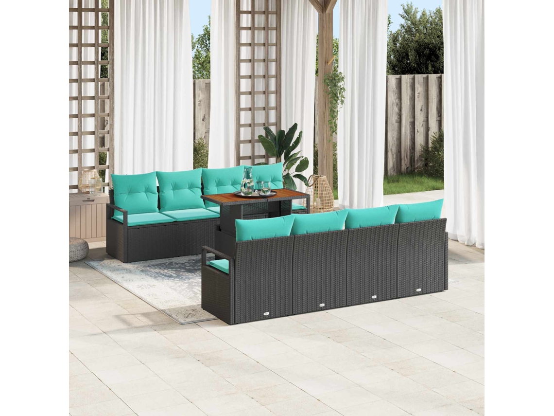 Vidaxl Conjunto De Sofá De Jardim 9 Unid. 8-número De Lugares