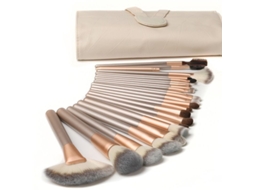 Conjunto de 18 Pincéis de Maquiagem Profissionais com Estojo de Couro Pu para Make up Facial e Ocular