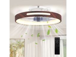 Ventilador Teto Led 40w Dc 6 Velocidades Teca