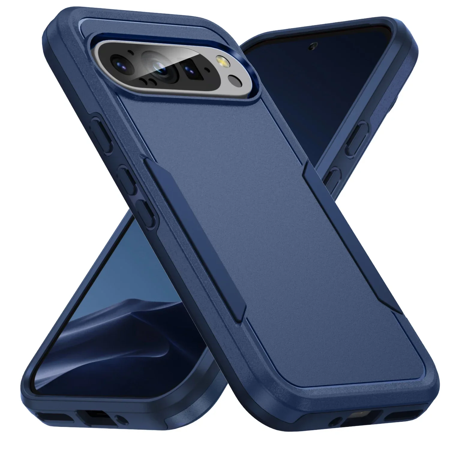 (azul, Google Pixel 10) Capa De Celular De Luxo Com Dupla Camada À Prova De Choque, Capa Protetora Rígida E Resistente Em Cor Sólida.