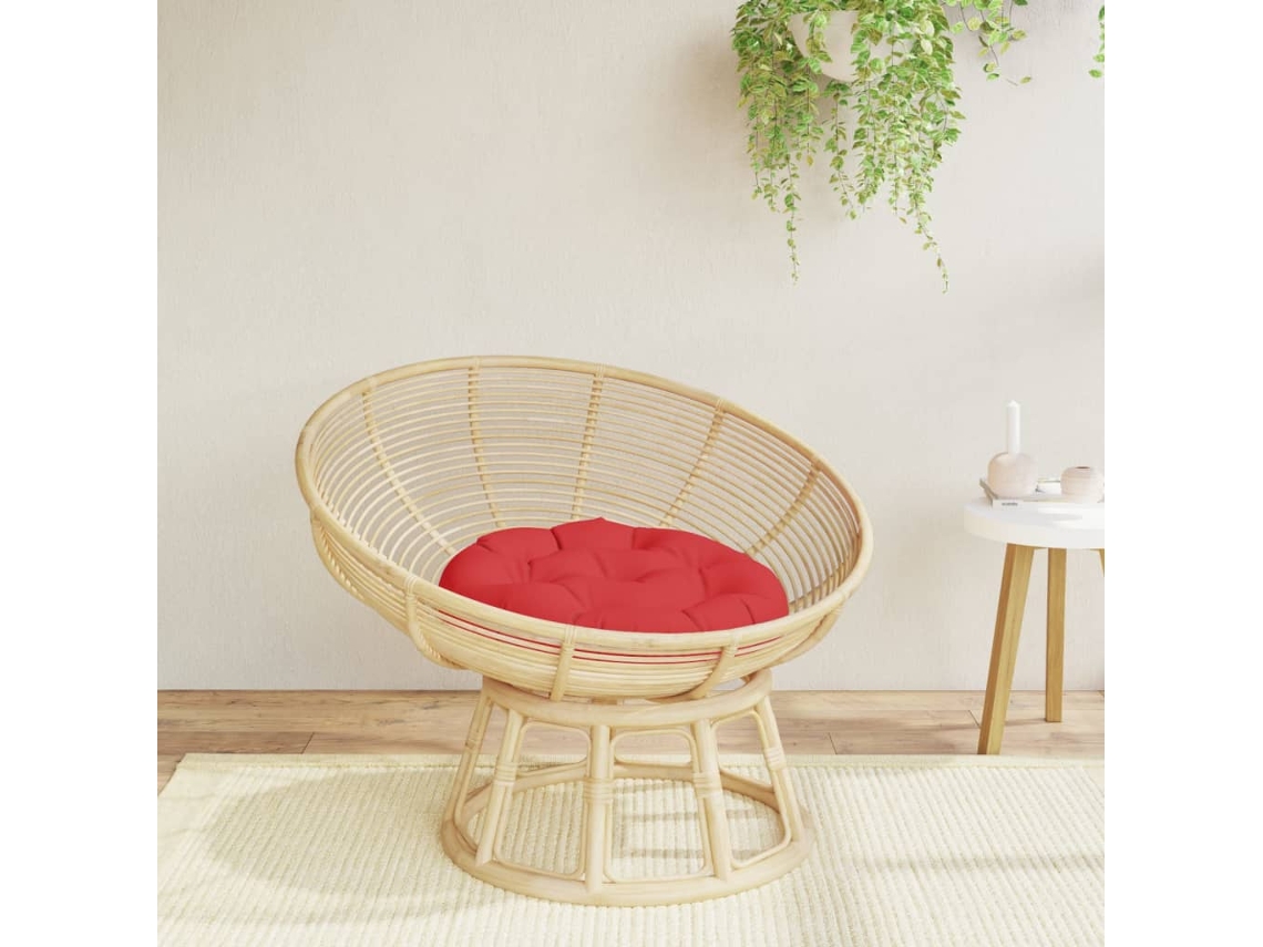 Vidaxl Almofadão Redondo Ø 60 X11 Cm Tecido Oxford Vermelho