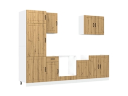 Kitchen Cabinet Set, Kitchen Cabinet Sets Vidaxl Marrom Madeira Processada (n/a)