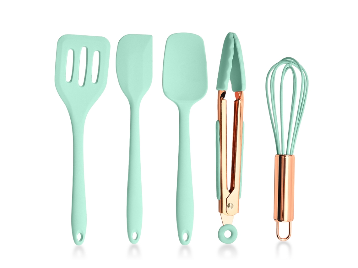 Conjunto de Utensílios de Silicone para Cozinha Espátula Integrada Clip para Alimentos Batedor de Ovos NEVEANCE