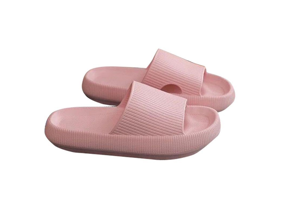 Pantufas antiderrapantes ultra macias com espuma de 4cm para casa, banho e verão Rosa | S/MARCA