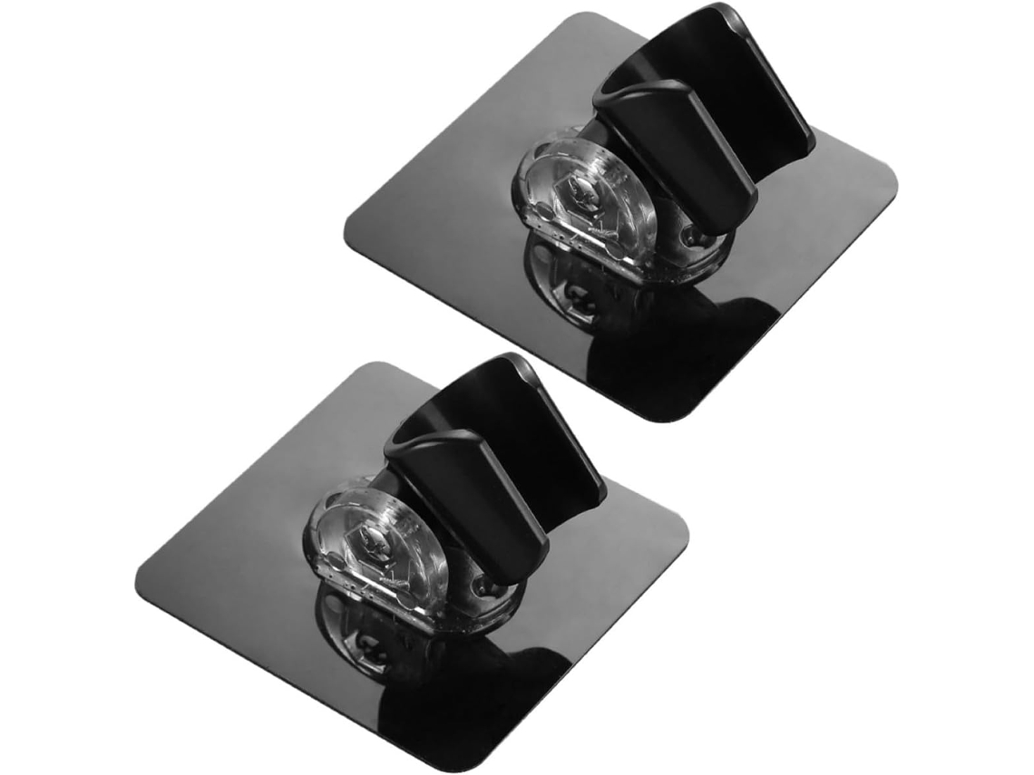 Suporte De Parede Genérico Ajustável Para Chuveiro 2 Peças, Em Abs E Pc Pretos, Resistente E Compatível Com A Maioria